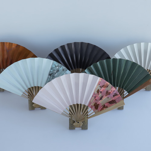 飾り扇mini 箔彩 扇子立て付き その他インテリア雑貨 金彩扇子作家 