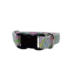 猫 犬 首輪 リバティプリント × Michelle グリーン 花柄 プレゼントにおすすめ♫ 4枚目の画像