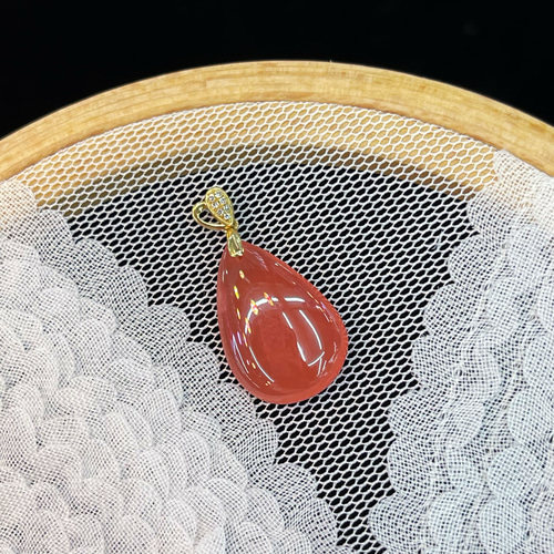 No722 天然無処理 氷種 インカローズ ダイヤモンドペンダント k18 