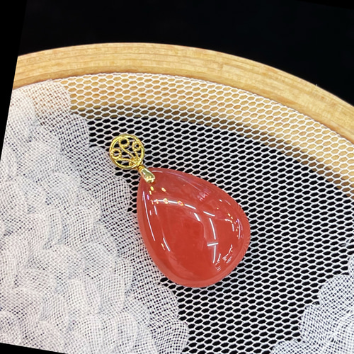 天然無処理 氷種 インカローズ ネックレス k18 No2388 ネックレス  