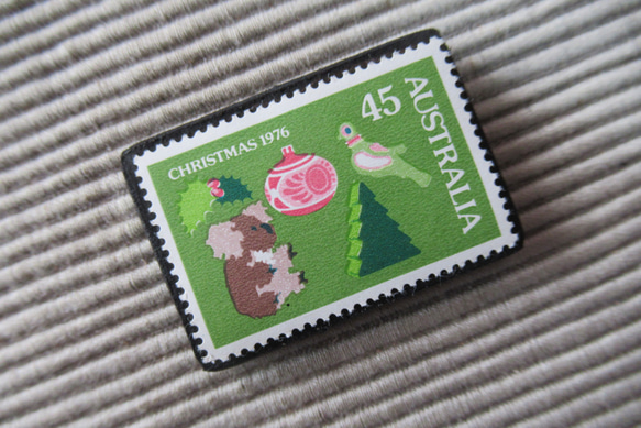 オーストラリア　クリスマス切手ブローチ9118 2枚目の画像
