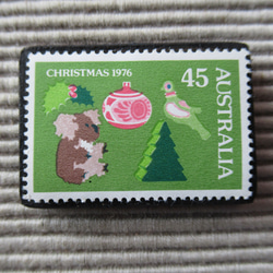 オーストラリア　クリスマス切手ブローチ9118 1枚目の画像