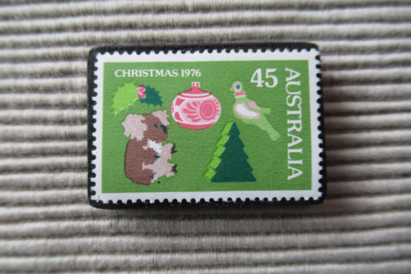 オーストラリア　クリスマス切手ブローチ9118 1枚目の画像