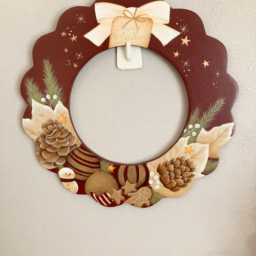 クリスマスリース&トールペイント飾り等5点 88293a979859e1871ff7beff17e2c0