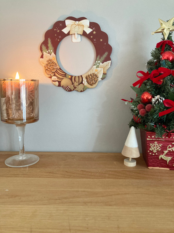 トールペイントのクリスマスリース 7枚目の画像