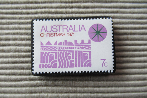 オーストラリア　クリスマス切手ブローチ9119 1枚目の画像