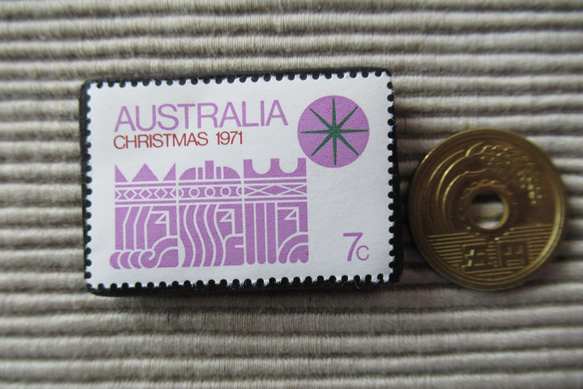 オーストラリア　クリスマス切手ブローチ9119 3枚目の画像