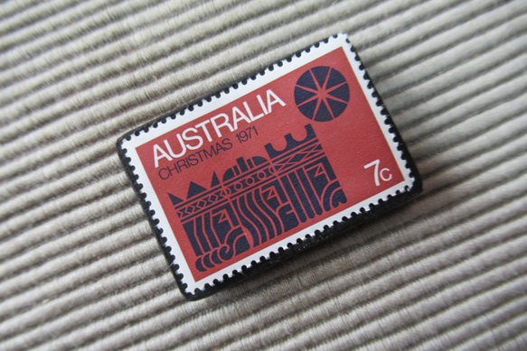 オーストラリア　クリスマス切手ブローチ9120 2枚目の画像