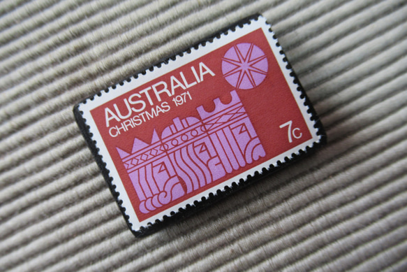 オーストラリア　クリスマス切手ブローチ9121 2枚目の画像