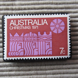 オーストラリア　クリスマス切手ブローチ9121 1枚目の画像