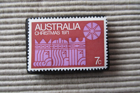 オーストラリア　クリスマス切手ブローチ9121 1枚目の画像