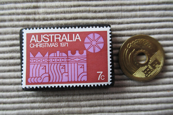 オーストラリア　クリスマス切手ブローチ9121 3枚目の画像