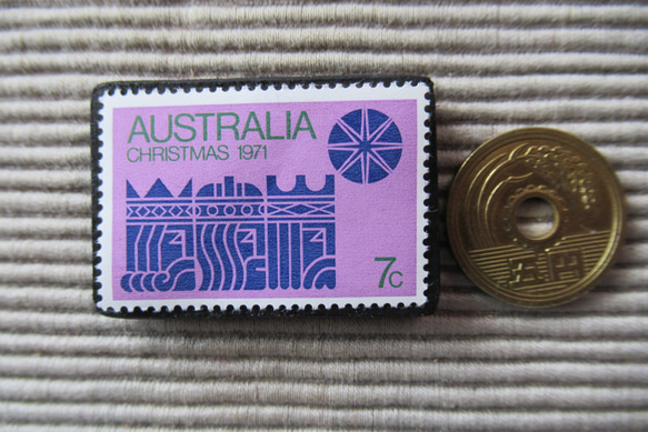 オーストラリア　クリスマス切手ブローチ9122 3枚目の画像