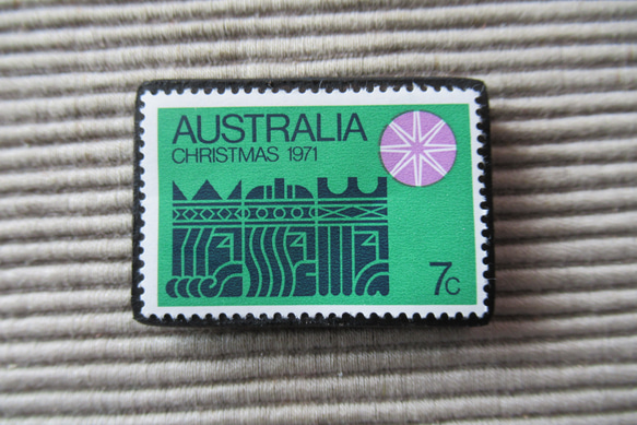 オーストラリア　クリスマス切手ブローチ9123 1枚目の画像
