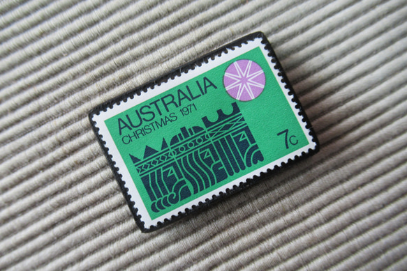 オーストラリア　クリスマス切手ブローチ9123 2枚目の画像