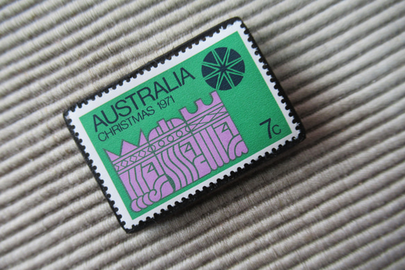 オーストラリア　クリスマス切手ブローチ9124 2枚目の画像