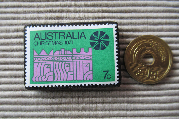 オーストラリア　クリスマス切手ブローチ9124 3枚目の画像