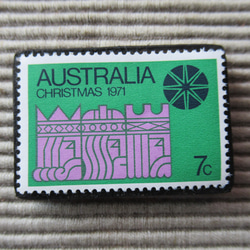オーストラリア　クリスマス切手ブローチ9124 1枚目の画像