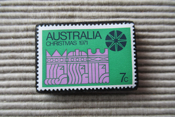 オーストラリア　クリスマス切手ブローチ9124 1枚目の画像