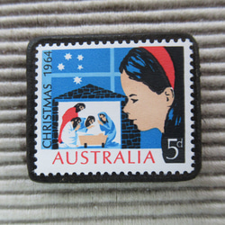 オーストラリア　クリスマス切手ブローチ9125 1枚目の画像