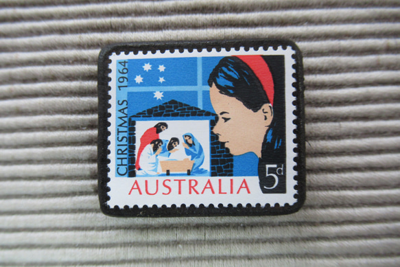 オーストラリア　クリスマス切手ブローチ9125 1枚目の画像