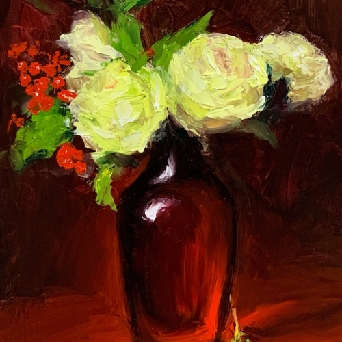 油絵 油彩 油彩画 絵画 絵 【Red rose】 油絵 油彩 油彩画 絵画 絵 【Red rose】