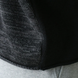 秋冬.綿のゆったりニット.  無地 手編み コットンセーター 重ね着　黒い 11枚目の画像