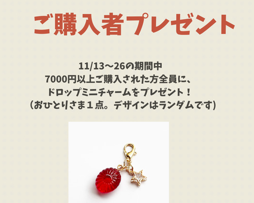 ご購入者プレゼントキャンペーンのお知らせ ピアス（フープ