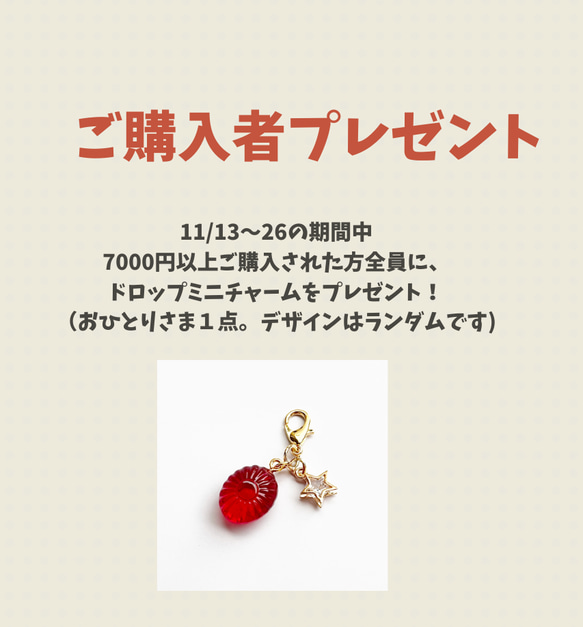 ご購入者プレゼントキャンペーンのお知らせ ピアス（フープ 