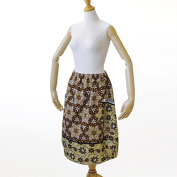 アフリカ布のバルーンスカート（カンガスカート）コクーンスカート 大人かわいい 4枚目の画像