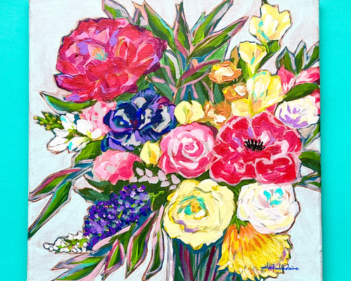 花 絵画 ありのままの輝き 】33.3×33.3cm 花 花束 絵画 waveflow 通販