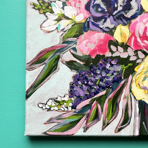 ありのままの輝き 】33.3×33.3cm 花 花束 絵画 waveflow 通販 16859462