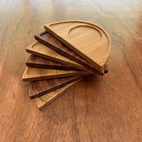 木製コースター 無垢一枚板 半月 コースター mukunokagu 通販 16859475