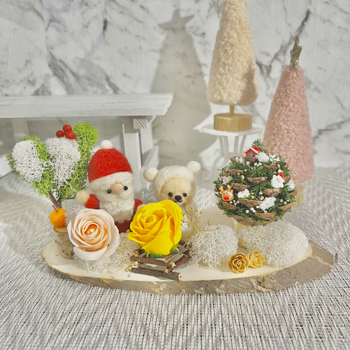 羊毛フェルト 作品 森のクリスマスパーティー 【バラ売り可】 【公式通販】