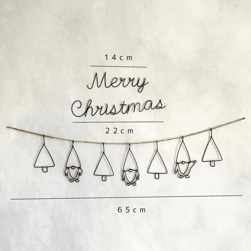 北欧クリスマスガーランド ワイヤーアート ワイヤークラフト