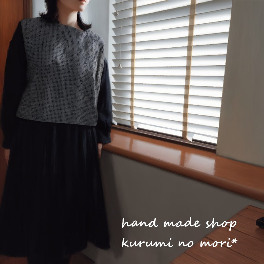 ウールフラノ　千鳥格子　ベスト