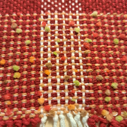 手織り　ぽちぽちウールのほっこりコースター2枚セット 4枚目の画像