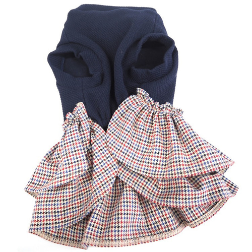 ワンピース ドレス 重ね着風 帽子付き かわいい 小型犬用 犬服 ワンピース ドレス 重ね着風 帽子付き かわいい 小型犬用 犬服