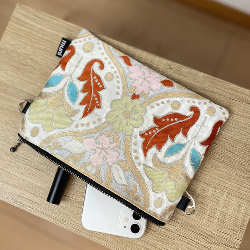 2680 豪華刺繍 タッセル付き正絹収納ボックス 帯リメイク