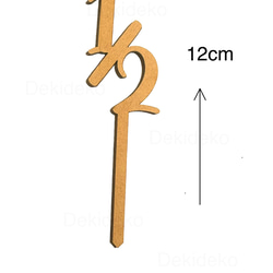 木製　ケーキトッパー　1/2　半年　赤ちゃん　月齢フォト　記念　ハーフバースデー 2枚目の画像