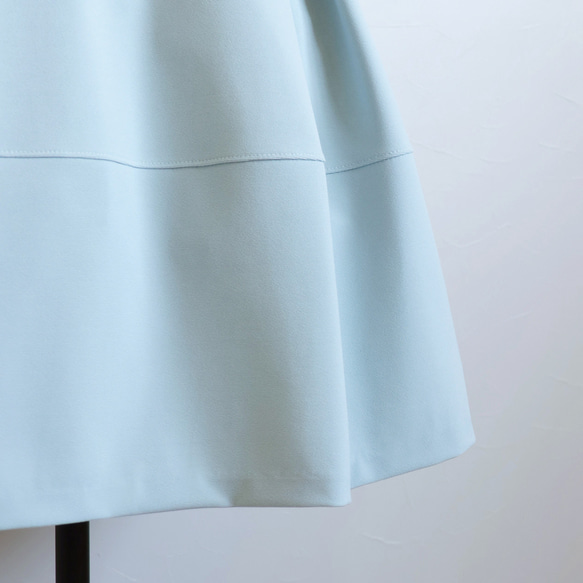 [4種顏色可供選擇◎] 盒型褶皺帶口袋切換裙[淡藍色] 第8張的照片