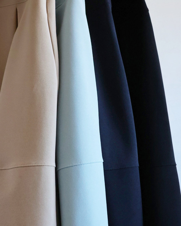 [4種顏色可供選擇◎] 盒型褶皺帶口袋切換裙[淡藍色] 第10張的照片