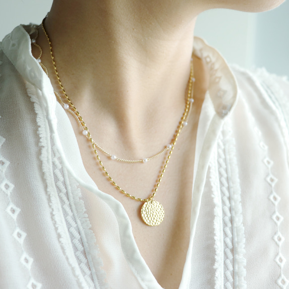 ネックレス K18 淡水パール ベビーパール