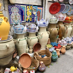 チュニジア・ナブールの陶器　大きさ違いのオバール皿　2枚セット　食欲増進ベルベル情熱の赤27 9枚目の画像