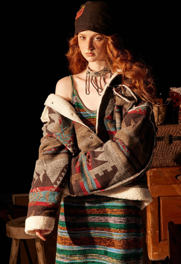 冬のレトロなボヘミア民族風のゆったりとした綿服綿毛レディース*メンズ兼用 23-1143 5枚目の画像