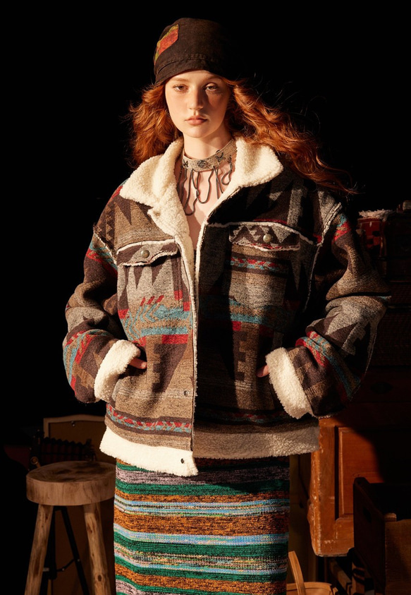 冬のレトロなボヘミア民族風のゆったりとした綿服綿毛レディース*メンズ兼用 23-1143 1枚目の画像
