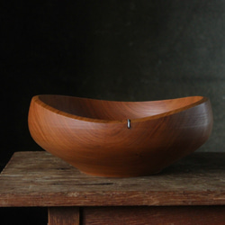 wooden bowl 26cm ヤマザクラのウッドボウル 店舗什器に 3枚目の画像