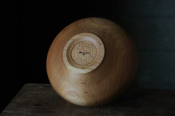 wooden bowl 26cm ヤマザクラのウッドボウル 店舗什器に 7枚目の画像