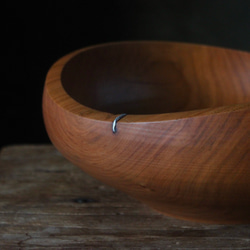 wooden bowl 26cm ヤマザクラのウッドボウル 店舗什器に 4枚目の画像