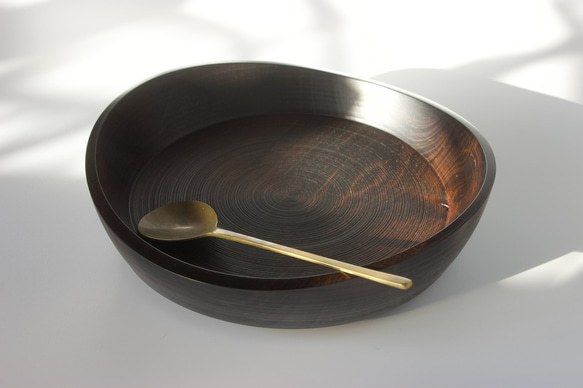 wooden bowl 26cm ヤマザクラのウッドボウル 店舗什器に 2枚目の画像